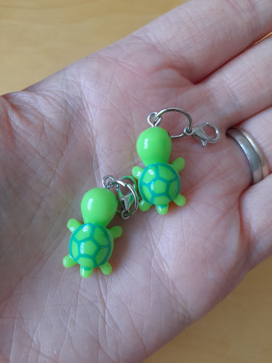 Handmade turtle stitch markers